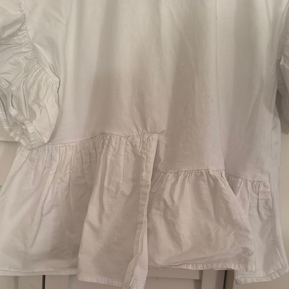 Zara White Ruffle Sleeve Top - Picture 1 of 7